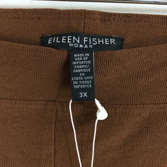 Eileen Fisher Womens Viscose Blend Pull On Straight Leg Pants Brown Plus 3X NWT - Picture 4 of 7